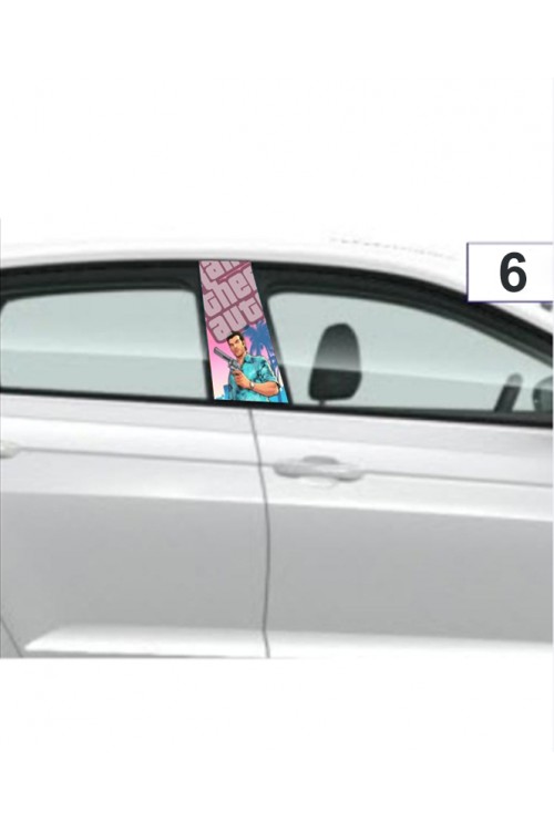 Zrox Vice City Temalı UV Baskılı Oto Kapı Direk Folyosu