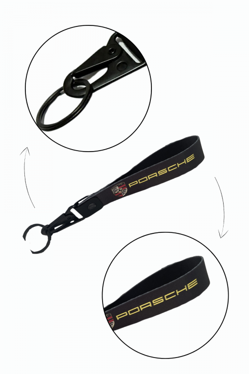 Zrox Porsche Desenli Metal Klipsli Bez Anahtarlık